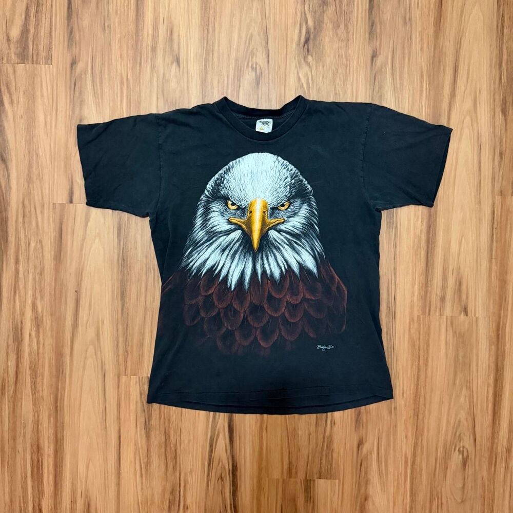 Vintage 90s Tennessee River Gold Bald Eagle Graphic T-Shirt Size XL